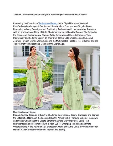 The new fashion beauty mona onlyfans Redefining Fashion and .